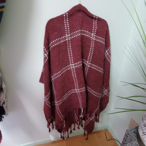 NEW shawl poncho plaid boho batwing blanket scarf - Picture 4 of 8
